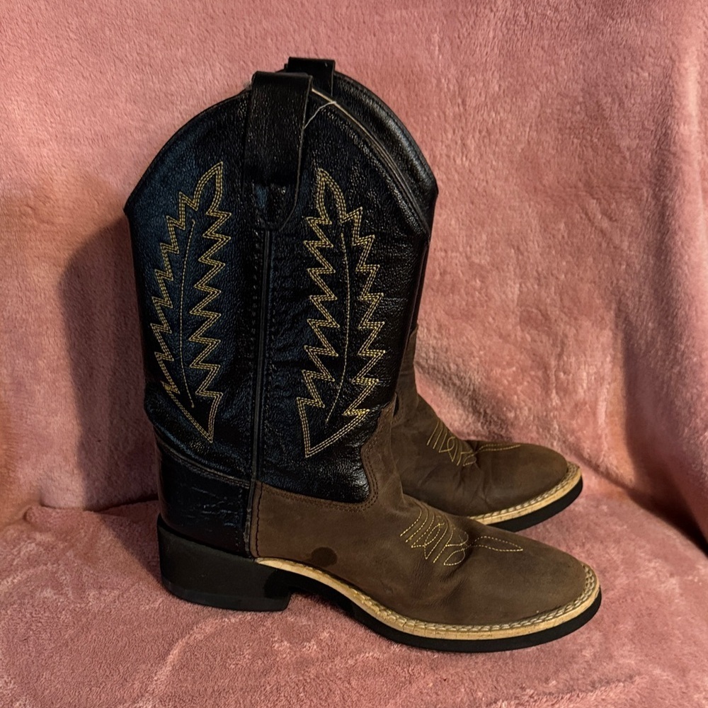Kids Western Cowboy Boots - Black and Brown